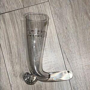 Vintage‎ hand blown Clear Glass Boot-Shaped horn Glass